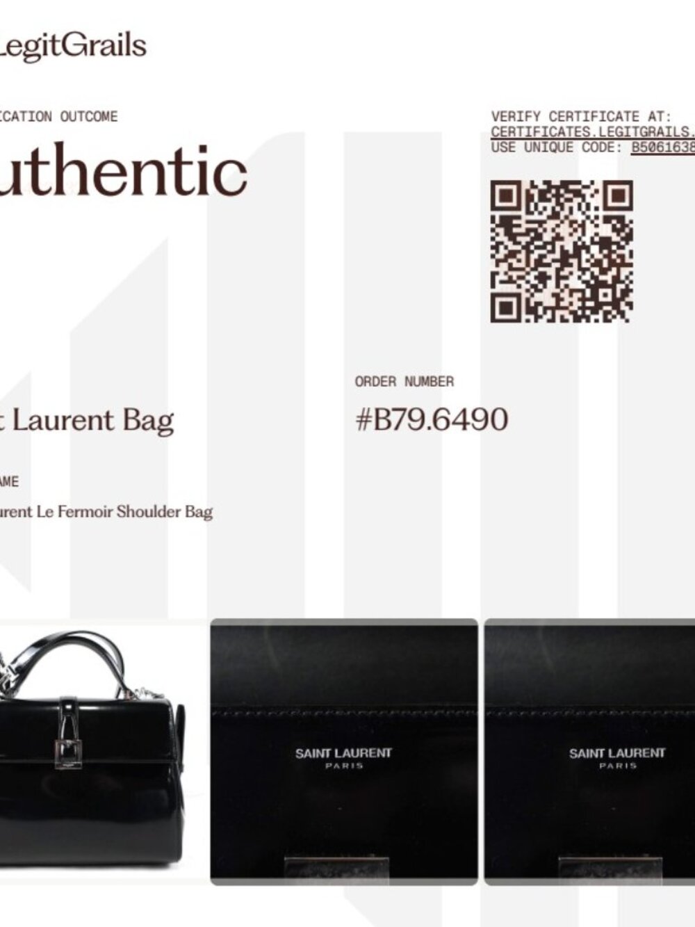 Saint Laurent Le Fermoir Top Handle Black Calfskin Leather Bag w/ Shoulder Strap - Picture 15 of 15